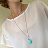Turquoise pendant with diamonds in 18K rose gold