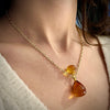 Stacked Amber pendant in Gold