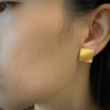 Square wafer earrings in sterling silver with a Vermeil finish