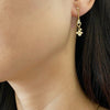 Driftwood earrings with diamond cluster in 18K yellow gold