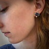 Flat dot earrings sterling silver