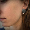 Faceted dot earrings sterling silver