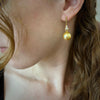 Driftwood Earrings in 18K gold with Golden pearls and diamonds