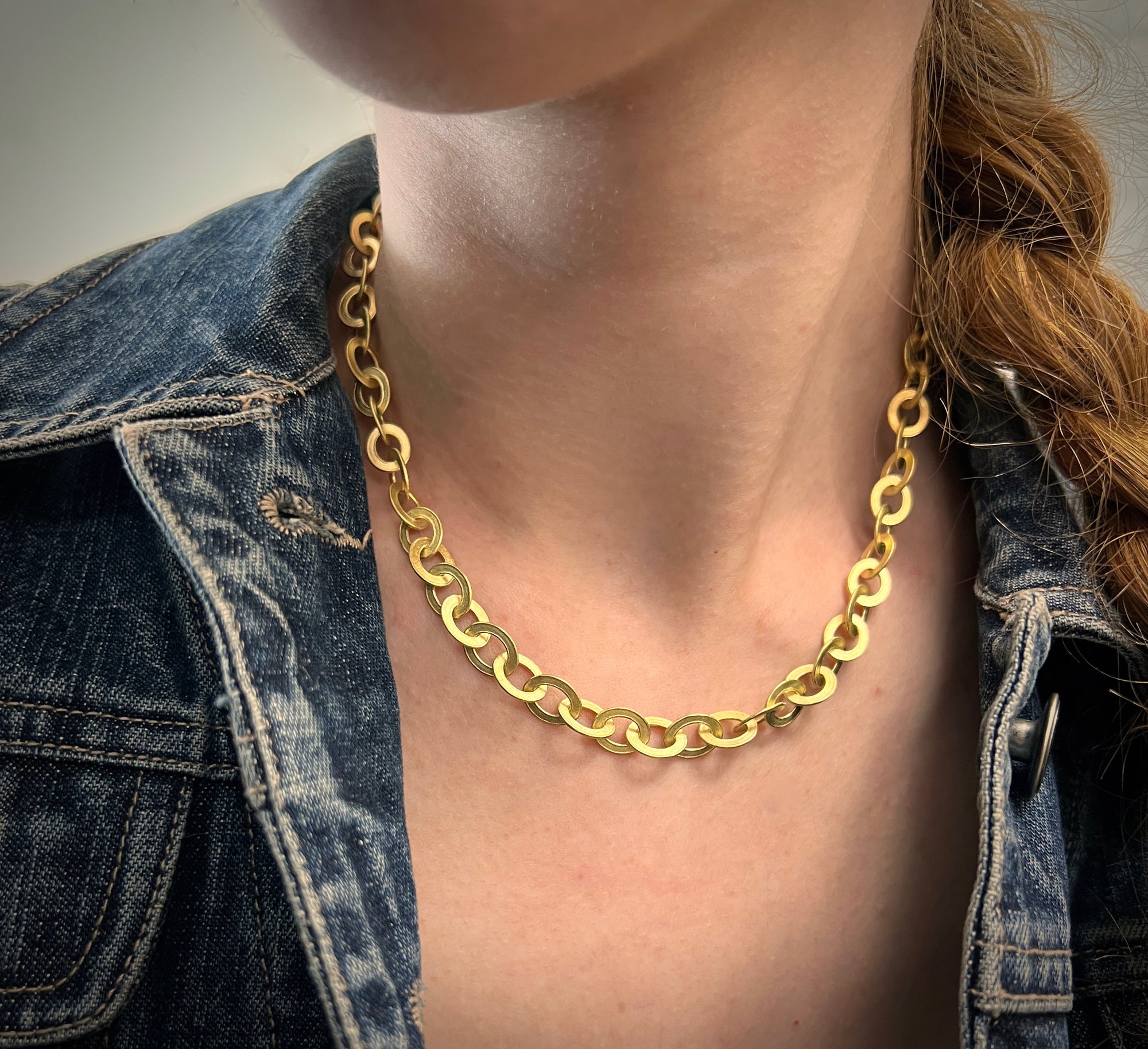 Gold cable chain necklace