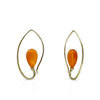 Inverted earrings in 18K yellow gold with orange chalcedony
