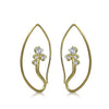 Long slender diamond earrings in 18K yellow gold made by Ayesha Mayadas