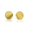 Round wafer stud earrings in sterling silver with a Vermeil finish