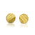 Round wafer stud earrings in sterling silver with an 18K yellow gold Vermeil finish by Ayesha Mayadas