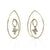 Spiral earrings with dangling diamond cluster