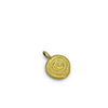 Spiral, coin-like pendant in 18K yellow gold with diamonds
