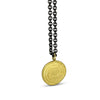 Spiral, coin-like pendant in 18K yellow gold
