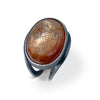 Sunstone and orange sapphire ring in sterling silver